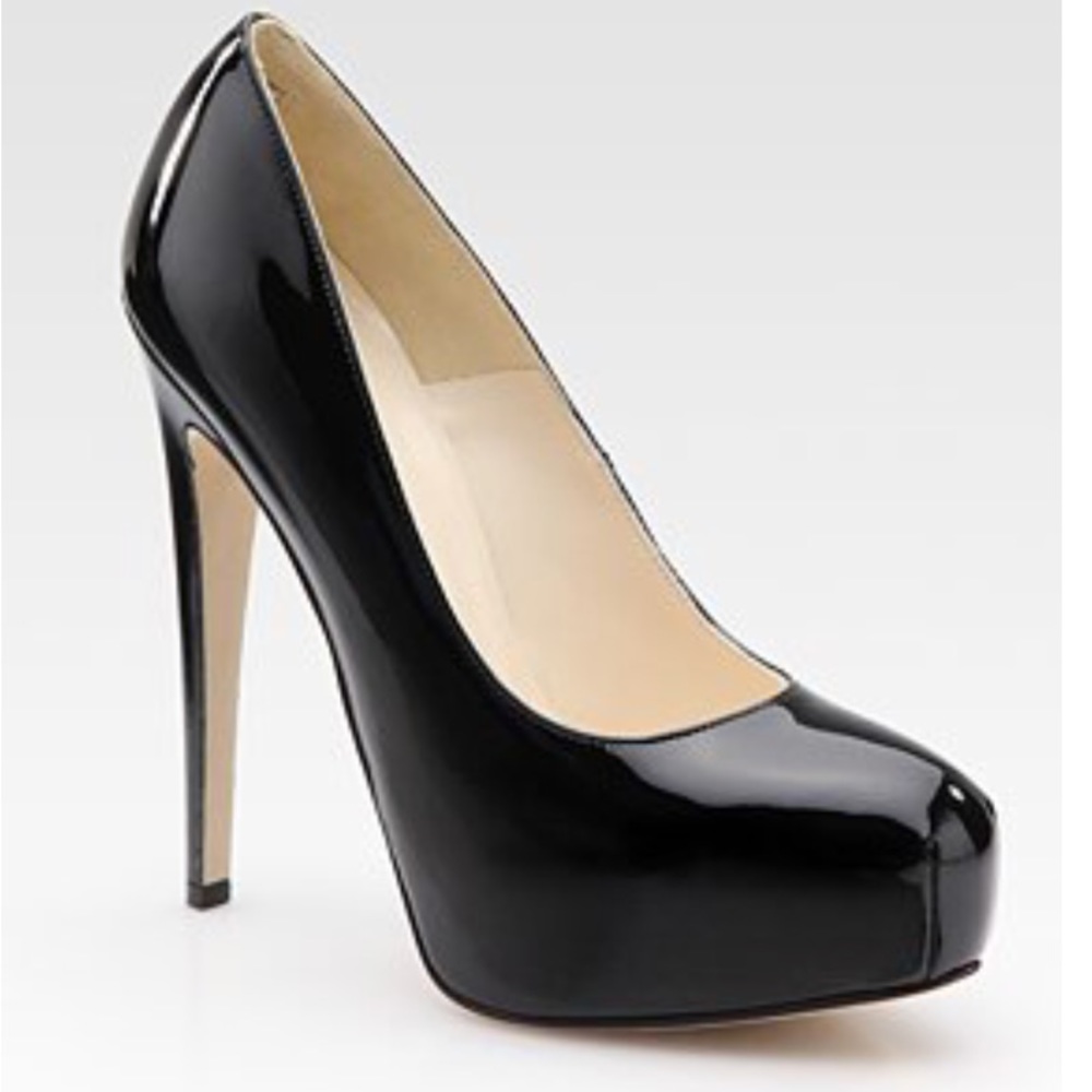 Brian Atwood Black Patent Leather Pumps size 37.5